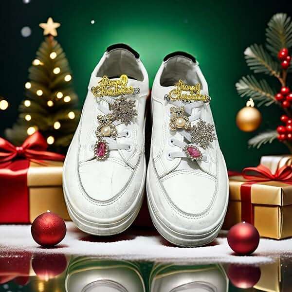 Christmas Charms for Socks - 24pcs Rhinestone Brooches & Pins for Women - Bulk Bling Gold Junk Sock Charms & Shoe Pins for Sambas & Sneakers - Women's Hat, Clothing Crafts & Jewelry Kit - Image 6