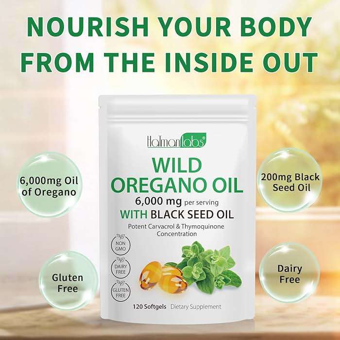 Oil of Oregano Softgels 6000mg Per Serving 240 Count | 2 in 1 Formulated with Black Seed Oil 200mg, Natural Antioxidants 4X Strength Carvacrol & Thymoquinone | Plant Based, Non-GMO & Immune Support - Image 2