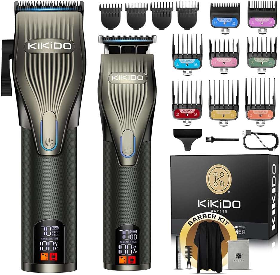KIKIDO Professional Hair Clippers for Men,USB Rechargeable Hair Trimmer,Men's Grooming Kit for Hair, Face, Beard, for Barbers Shop & Home Use - Image 1