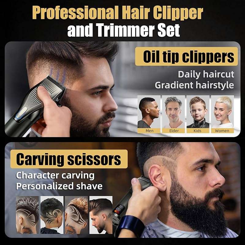 KIKIDO Professional Hair Clippers for Men,USB Rechargeable Hair Trimmer,Men's Grooming Kit for Hair, Face, Beard, for Barbers Shop & Home Use - Image 2