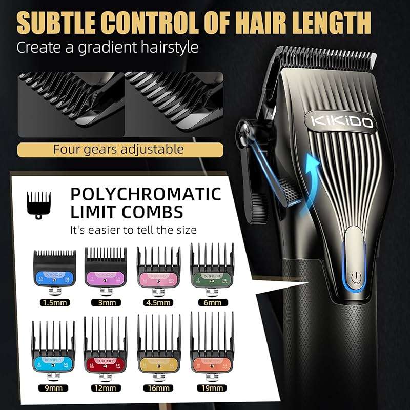 KIKIDO Professional Hair Clippers for Men,USB Rechargeable Hair Trimmer,Men's Grooming Kit for Hair, Face, Beard, for Barbers Shop & Home Use - Image 3