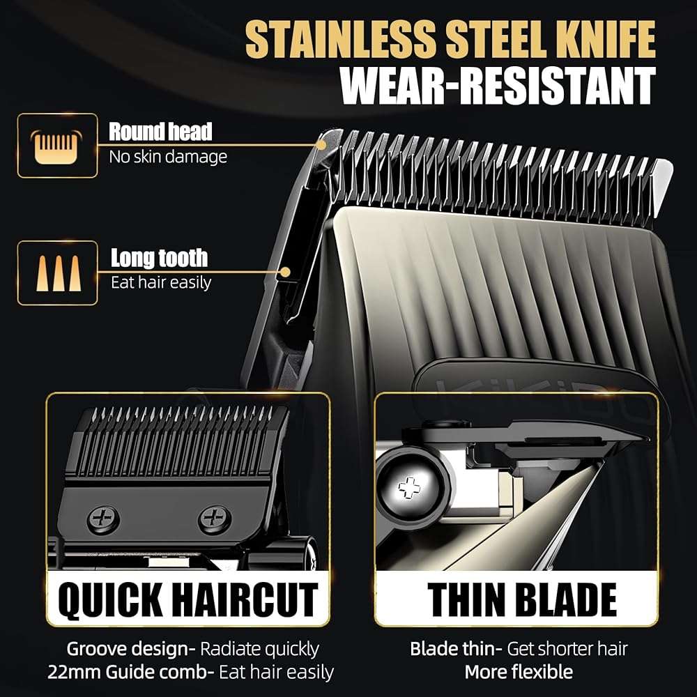 KIKIDO Professional Hair Clippers for Men,USB Rechargeable Hair Trimmer,Men's Grooming Kit for Hair, Face, Beard, for Barbers Shop & Home Use - Image 5