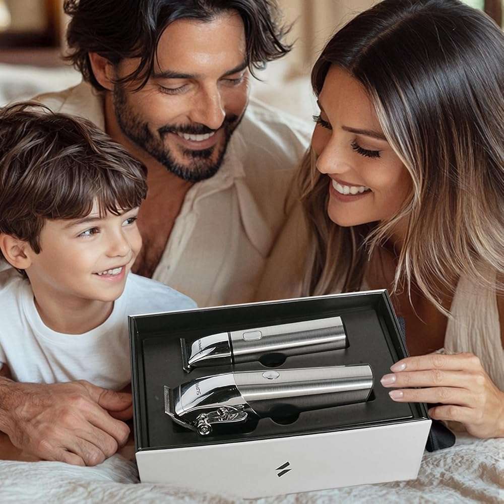 SUPRENT Low Noise Hair Clippers for Men Easy-Clean Waterproof Clippers, Cordless Clippers & Trimmers Set for Family Grooming - Image 7