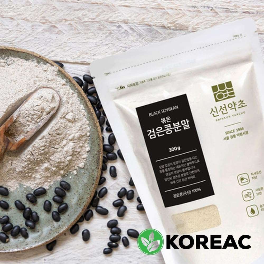 KOREAC_ Korean Roasted Black Soy Bean Powder 300g(10.6 oz), 100% Natural, Nourishing Black Food, Rich & Savory, 검은콩가루 (300g(10.6 oz)_1Pack) - Image 3
