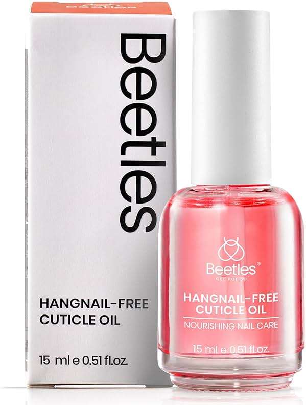 Beetles Cuticle Oil for Nail & Cuticle Care, 15ml Natural Rose Smell Oil with Vitamin E Nourish Condition Dry Stronger Nails SPA & Hand Manicure DIY Salon Needs Gifts for Her Women - Image 1
