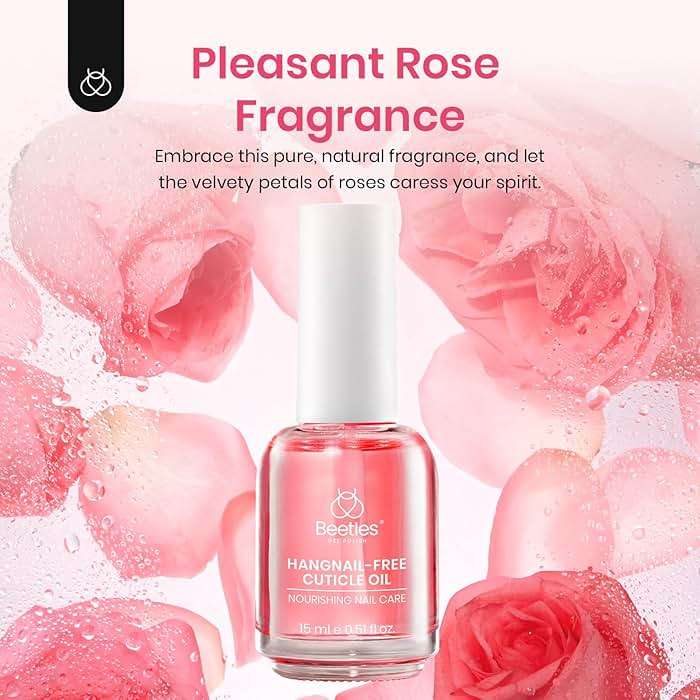 Beetles Cuticle Oil for Nail & Cuticle Care, 15ml Natural Rose Smell Oil with Vitamin E Nourish Condition Dry Stronger Nails SPA & Hand Manicure DIY Salon Needs Gifts for Her Women - Image 6