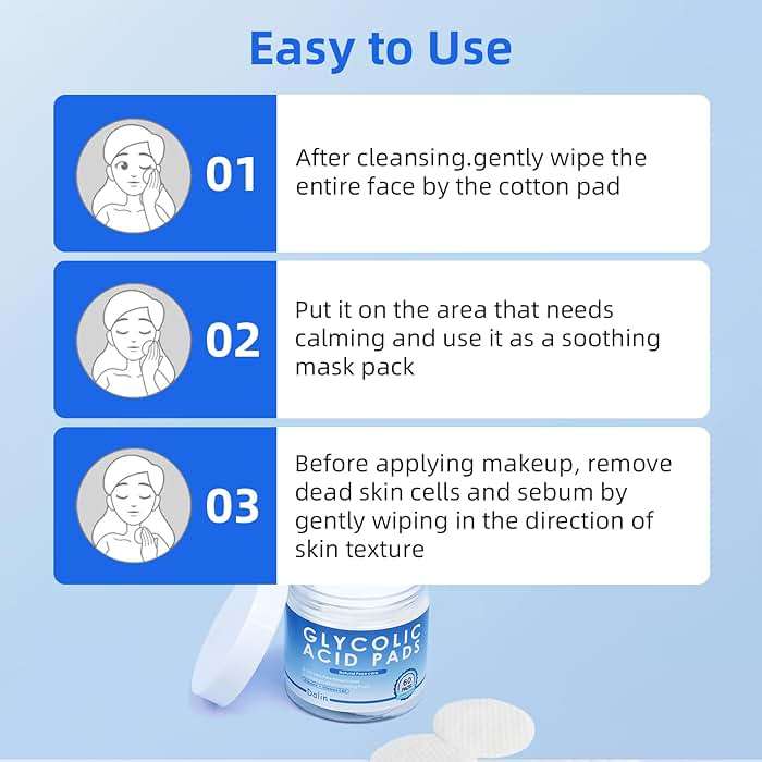Glycolic Acid Pads, 10% Ultra Pure Glycolic Acid & 2% Salicylic Acid, Exfoliating Peel Pads for Face, Effective Chemical Peel, Keeps Skin Smooth and Prevents Wrinkles and Lines - 60 Pads - Image 8