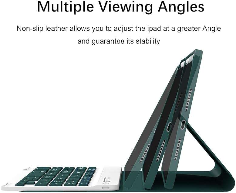 Divufus Keyboard Case for iPad mini 7th Generation (A17 Pro) 2024 / 6th Gen 2021 8.3 Inch [Magnetic Detachable Wireless Keyboard][Support 3 System] Flip Stand Case with Pencil Holder, Dark Green - Image 4