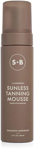 SUGARED + BRONZED Sunless Tanning Mousse, Self Tanner for Body, FlexExpress Formula, Self Tanning Foam for a Natural Glow, Lightweight, Quick Dry Self Tan, Suitable for All Skin Types, Vegan, 6 Fl Oz - Image 1