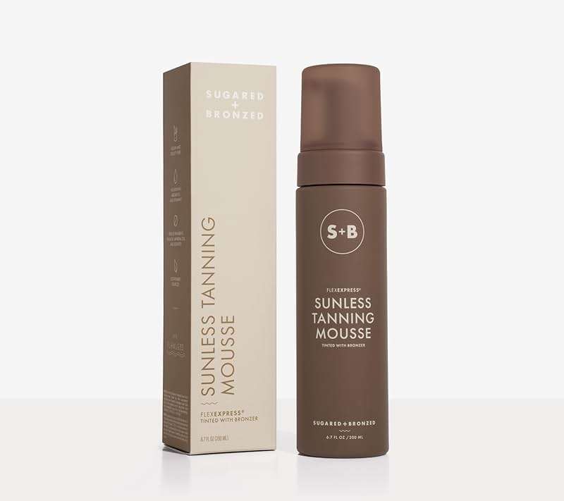 SUGARED + BRONZED Sunless Tanning Mousse, Self Tanner for Body, FlexExpress Formula, Self Tanning Foam for a Natural Glow, Lightweight, Quick Dry Self Tan, Suitable for All Skin Types, Vegan, 6 Fl Oz - Image 2