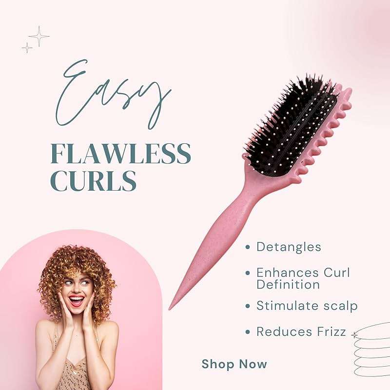 Curling Brush for Curly Hair – Detangling & Defining Brush for Coily, Anti-Frizz Styling Tool for Volume, – Ideal for Natural Hair Women & Kids - Image 3