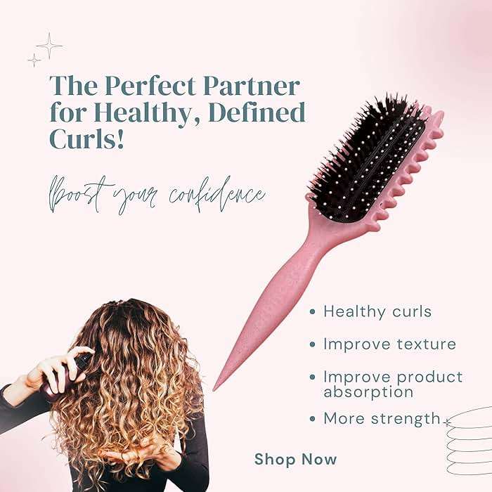 Curling Brush for Curly Hair – Detangling & Defining Brush for Coily, Anti-Frizz Styling Tool for Volume, – Ideal for Natural Hair Women & Kids - Image 4