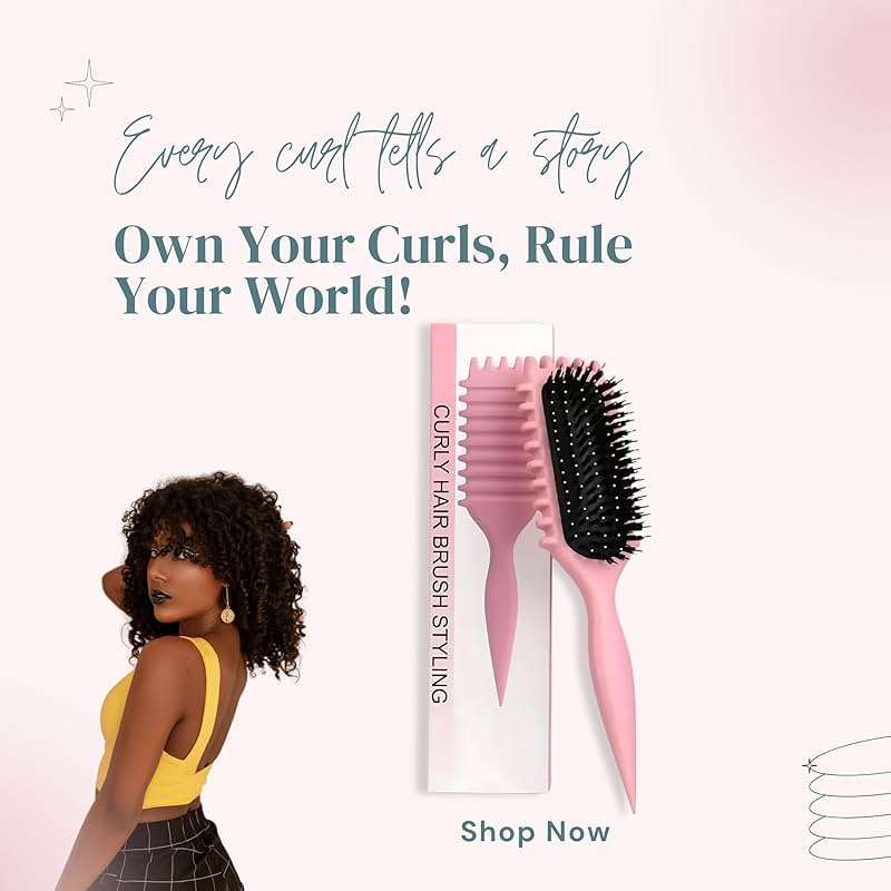 Curling Brush for Curly Hair – Detangling & Defining Brush for Coily, Anti-Frizz Styling Tool for Volume, – Ideal for Natural Hair Women & Kids - Image 5