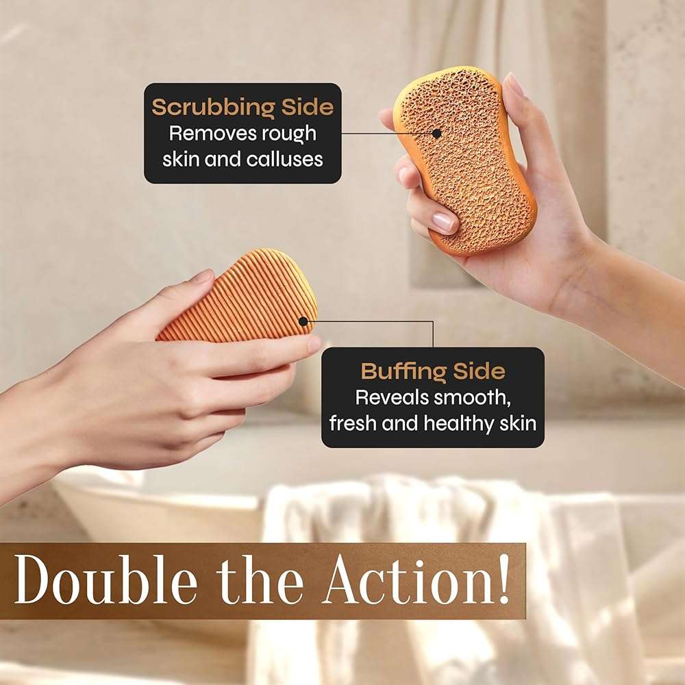 Facón Pumice Stone for Feet Callus Remover - Terra-Cotta Foot Scrubber with 2 Sides, 100% Pure Natural Foot Pumice Stone, Pedicure Pumice Stone Scrubber, Foot Exfoliator, Removes Calluses & Dead Skin - Image 3