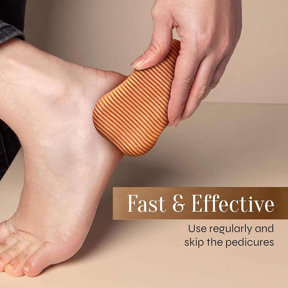 Facón Pumice Stone for Feet Callus Remover - Terra-Cotta Foot Scrubber with 2 Sides, 100% Pure Natural Foot Pumice Stone, Pedicure Pumice Stone Scrubber, Foot Exfoliator, Removes Calluses & Dead Skin - Image 5