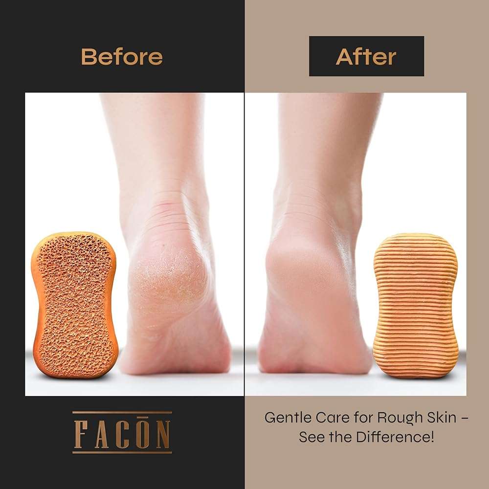 Facón Pumice Stone for Feet Callus Remover - Terra-Cotta Foot Scrubber with 2 Sides, 100% Pure Natural Foot Pumice Stone, Pedicure Pumice Stone Scrubber, Foot Exfoliator, Removes Calluses & Dead Skin - Image 6