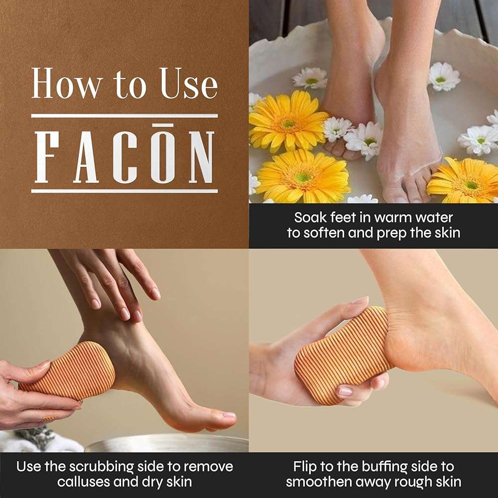 Facón Pumice Stone for Feet Callus Remover - Terra-Cotta Foot Scrubber with 2 Sides, 100% Pure Natural Foot Pumice Stone, Pedicure Pumice Stone Scrubber, Foot Exfoliator, Removes Calluses & Dead Skin - Image 8