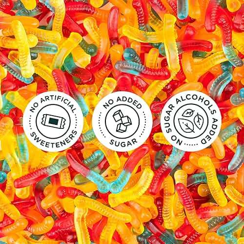 SmartSweets Gummy Worms, Gluten Free Gummies, Healthy Snacks for Adults & Kids, Fun Chewy Candy, Low Calorie, Low Sugar, Fruit Flavored Snack, No Artificial Sweeteners, 50g Bags, 14 Pack - Image 5
