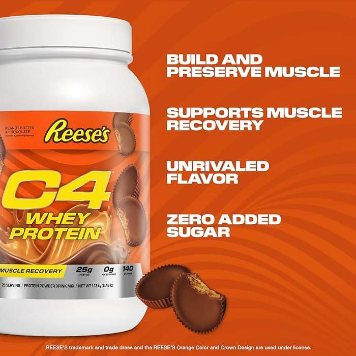 C4 Whey Protein Powder, Reese's Peanut Butter & Chocolate - 25g Protein, 0g Added Sugar, 140 Calories Per Serving, Supports Muscle Recovery, 28 Servings, Premium Whey for Post-Workout - Image 3