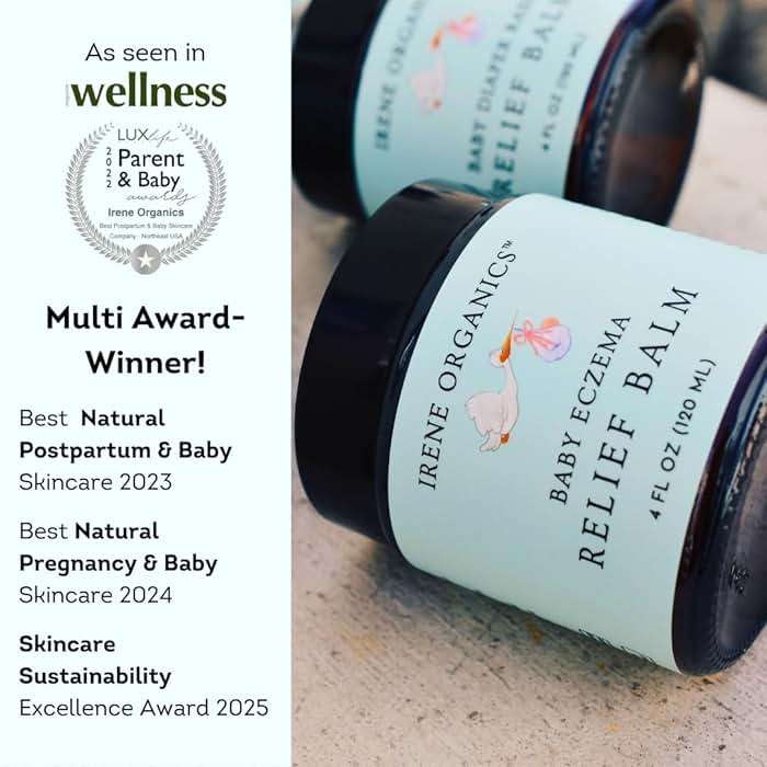 Irene Organics Baby Eczema Relief Balm, Healing Ointment Baby Moisturizing Cream for Eczema, Dry, Itchy Skin. Award Winning Baby Skincare for Sensitive Skin, Safe for Newborns, Kids and Adults - Image 8
