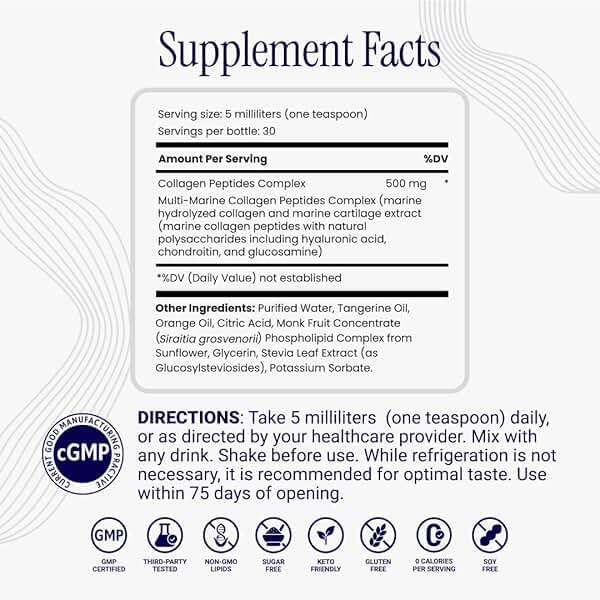 Rho Nutrition Liposomal Collagen Peptides - High-Absorption Liquid Collagen Supplement - Supports Skin Elasticity, Joint Health, and Overall Vitality for Healthy Aging, 5 fl oz - Image 3