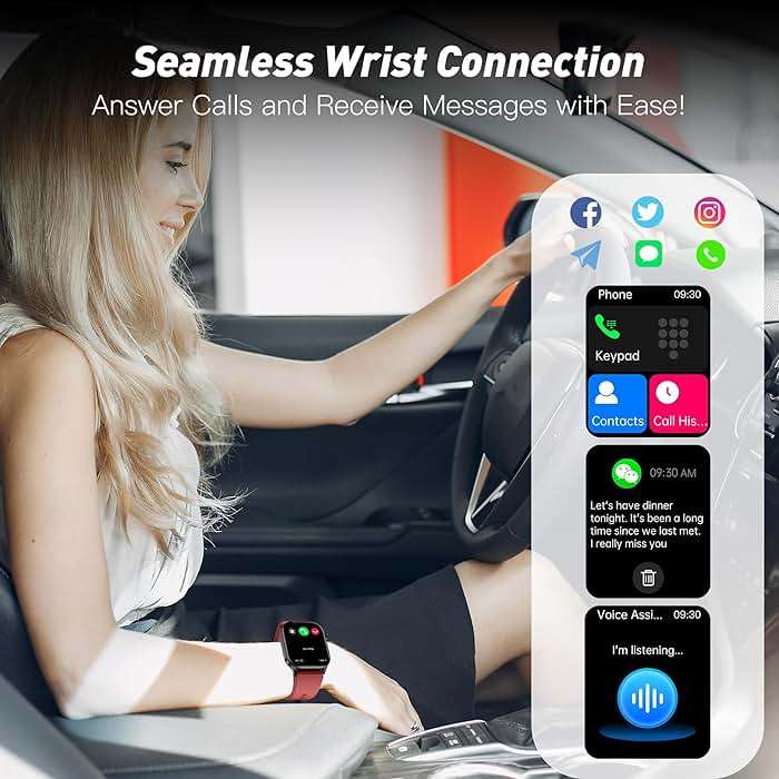 Smart Watch for Men Women, 2.04" AMOLED Color Screen, 24/7 Heart Rate, Blood Oxygen, Blood Pressure, Sleep and Stress Health Monitor, Blood and Body Composition Insights, 150 Sports Modes (Black) - Image 4