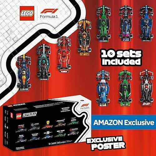 LEGO Speed Champions Ultimate Formula 1 Collector's Pack - Contains 10 Sets in 1 - Includes Exclusive Poster - Collectible F1 Model Car Kit - Gift for Race Car Fans - 66802 - Image 2