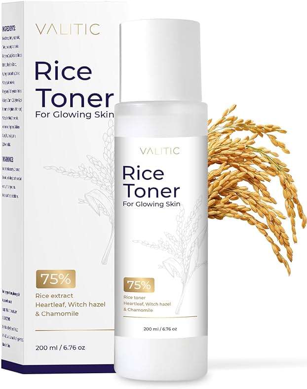 VALITIC Rice Toner - 75 Rice Extract Milky Toner for Face with Niacinamide, Heartleaf, Witch Hazel and Chamomile Essence - Facial Glass Skin Hydrating Skin Care - 200 ml, 6.76 fl oz - Image 1