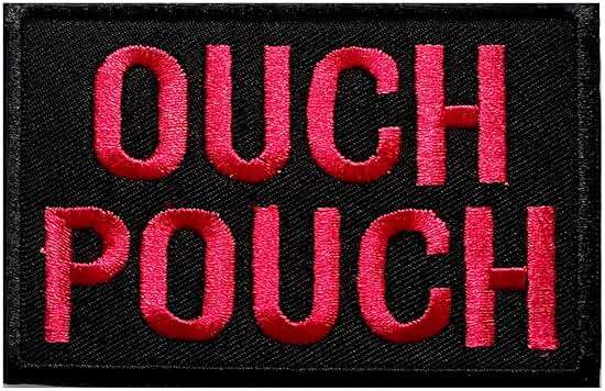 Ouch Pouch Embroidered Patch, Tactical Medical Morale Applique with Iron On Sew On, Red & Black Emblem for Backpacks, First Aid Kits, Vests, and Jackets - Image 1