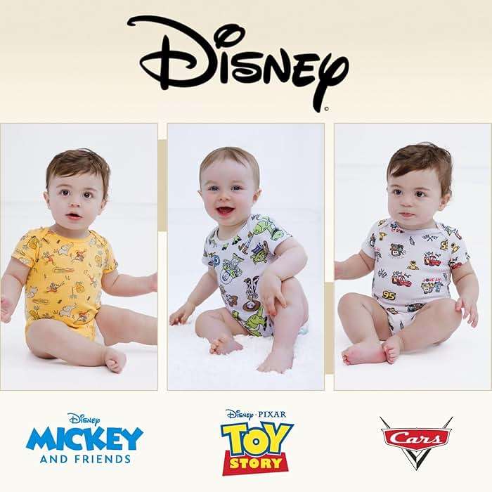 Disney Baby 3-Pack Bodysuits Newborn to Infant - Image 3