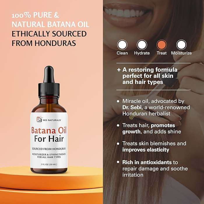 M3 Naturals Vegan Batana Oil | Unrefined Batana Oil for Hair & Skin | Supports Healthy Skin & Collagen Production | 100% Pure Batana & Non-GMO | 2 FL OZ (59 ML) - Image 4