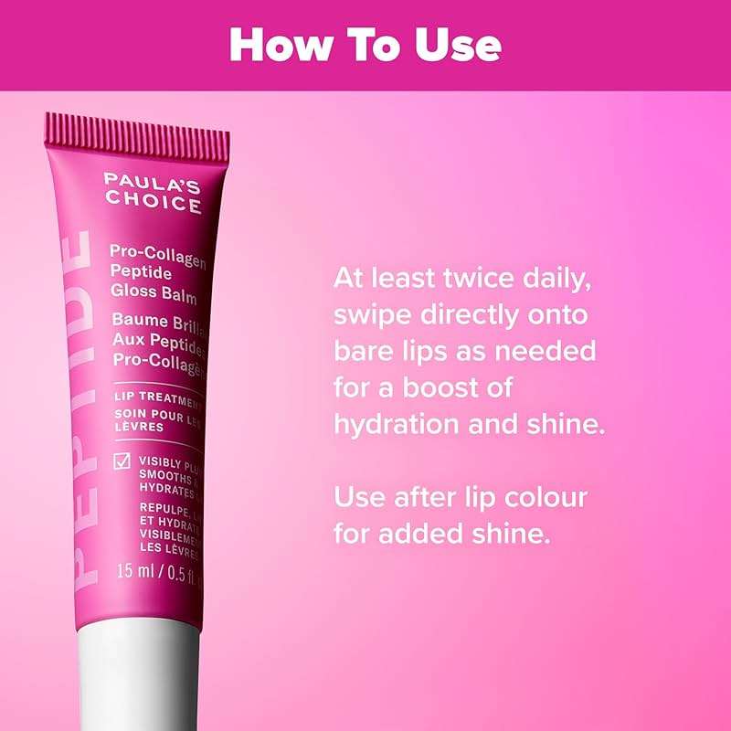 Paula's Choice Pro-Collagen Peptide Gloss Lip Balm, Hydrates & Smooths Lips, Sheer & Glossy Finish for Fuller Lips, Sheer Tint, Non-Sticky, Cruelty-Free - Image 3