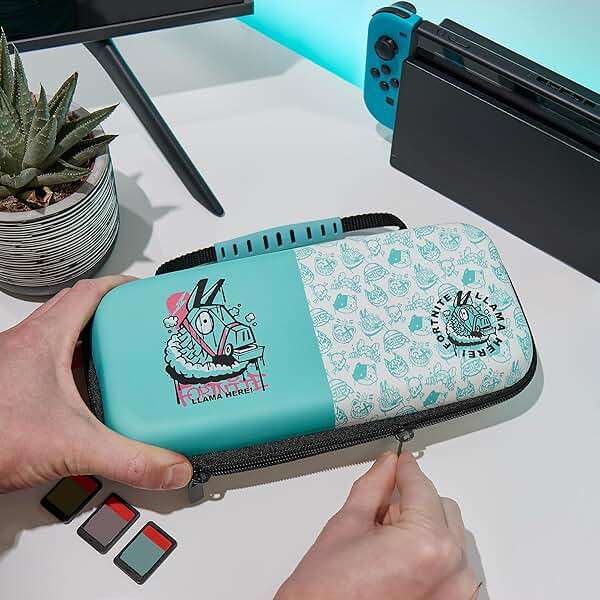 Numskull Fortnite Llama Hard Shell Travel Case for Nintendo Switch and OLED Model Console - Fits 10 Games and Switch Accessories - Image 4