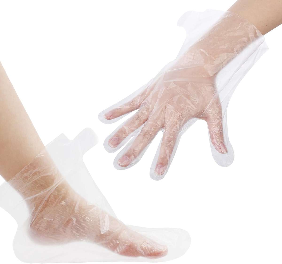 200Pcs Paraffin Wax Liners for Feet and Hand Disposable Paraffin Wax Bath Liners Plastic Hand and Foot Bags Larger and Thicker Paraffin Baths Gloves for Hand, Foot Covers - Image 1