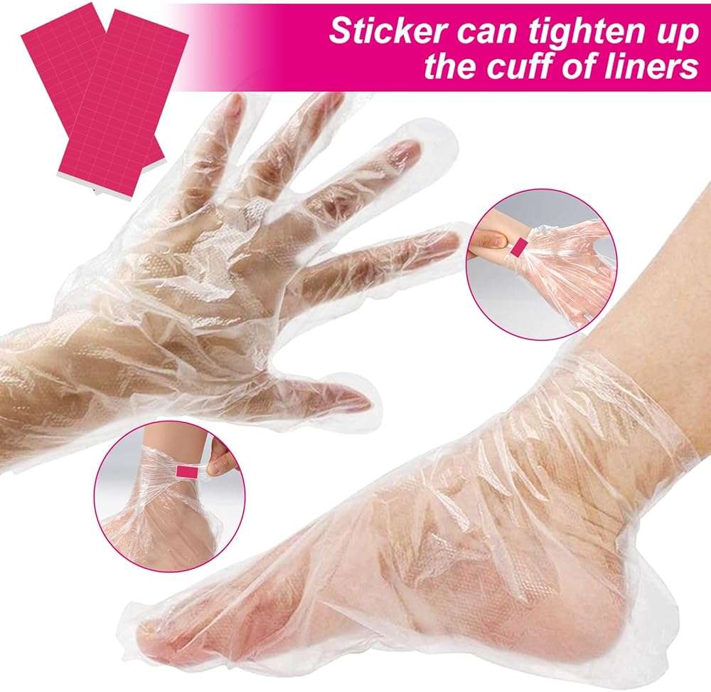 200Pcs Paraffin Wax Liners for Feet and Hand Disposable Paraffin Wax Bath Liners Plastic Hand and Foot Bags Larger and Thicker Paraffin Baths Gloves for Hand, Foot Covers - Image 3