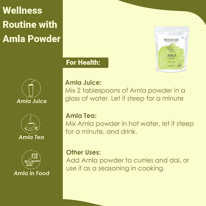 Mi Nature Amla Powder by mi nature| Amalaki or Indian Gooseberry |Vitamin C |454g (16 oz) | Non-GMO |Pure & natural | Raw, Vegan, Gluten-free | Made in India Preservatives free - Image 5