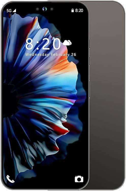 KURSARKEE 14 ProMA X Unlocked Cell Phone,Smartphone Long Battery Life 6.82" HD Screen Unlocked Phones, 16+512GB Android 13.0 with 128G Memory Card, Dual SIM/Fingerprint Lock/Face ID/GPS (Black) - Image 2