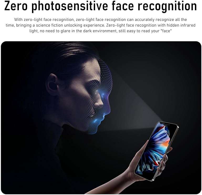 KURSARKEE 14 ProMA X Unlocked Cell Phone,Smartphone Long Battery Life 6.82" HD Screen Unlocked Phones, 16+512GB Android 13.0 with 128G Memory Card, Dual SIM/Fingerprint Lock/Face ID/GPS (Black) - Image 5