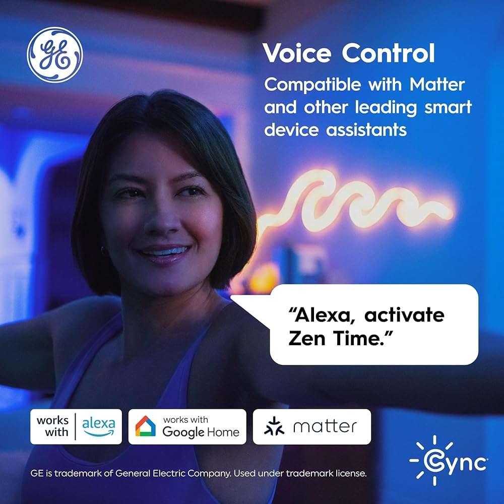 Cync GE A19 LED Smart Light Bulbs, Room Decor Aesthetic Bluetooth and WiFi Color Changing Lights, LED Indoor Light Bulb, Compatible with Alexa and Google (2 Pack) - Image 4