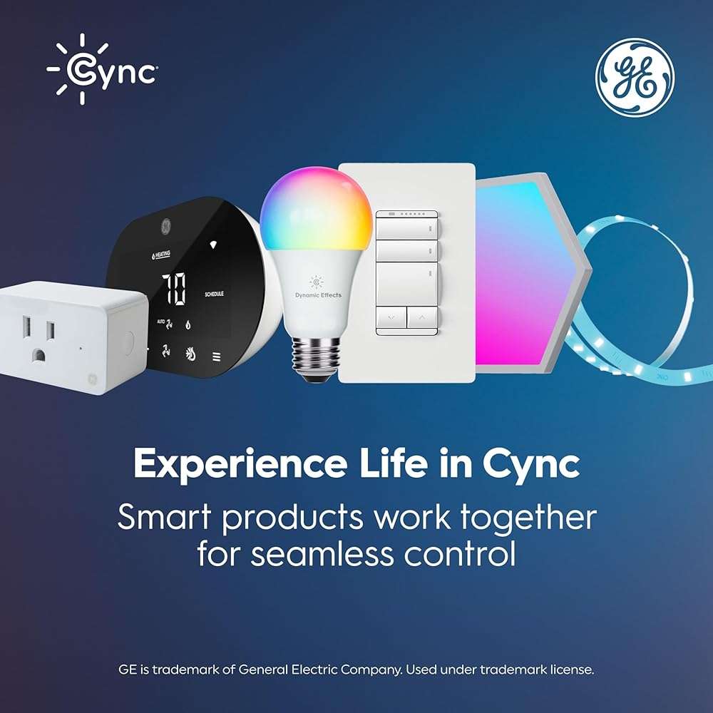 Cync GE A19 LED Smart Light Bulbs, Room Decor Aesthetic Bluetooth and WiFi Color Changing Lights, LED Indoor Light Bulb, Compatible with Alexa and Google (2 Pack) - Image 9