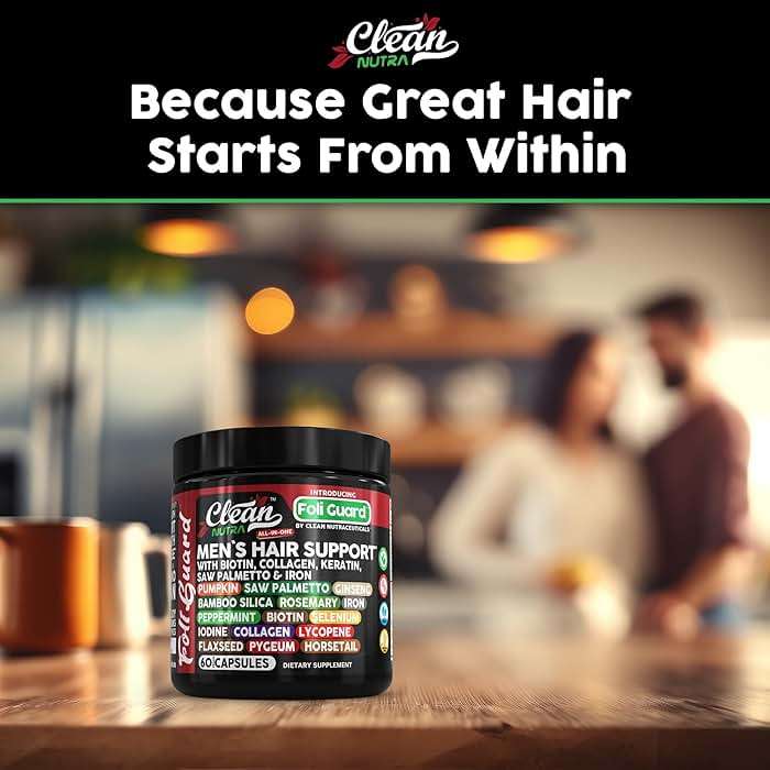 Hair Growth Supplement For Men | Biotin Hair Vitamins Collagen Pumpkin Seed Saw Palmetto Iron Ginseng Bamboo Silica Rosemary Peppermint Keratin Selenium Iodine Flaxseed Horsetail Vitamin A C D3 E B12 - Image 4