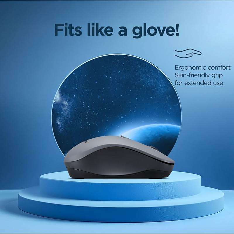 Lenovo WL310 Bluetooth Silent Mouse, Ergonomic, Adjustable DPI, Silent Clicks, Bluetooth 5.0, Portable for Windows, Mac, and Chromebook, Grey - Image 2