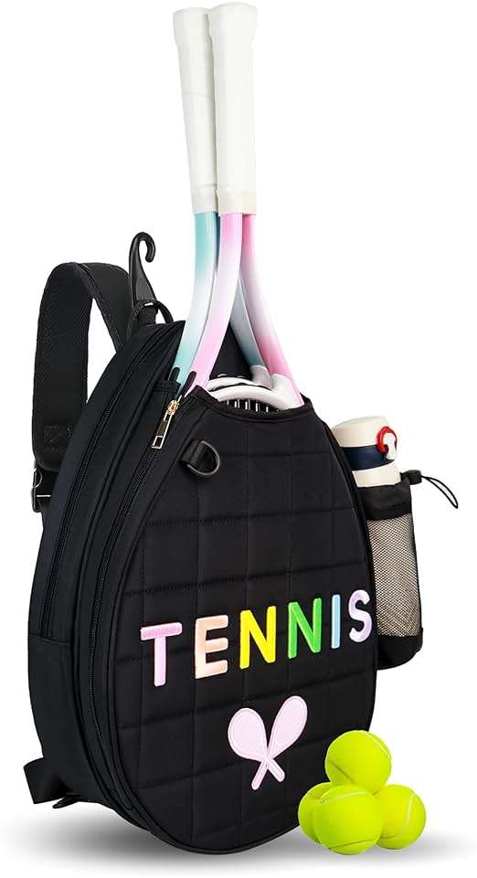 NZNDB Tennis Bags for Women Girl, Tennis Sling Crossbody Backpack, Water Resistant Tennis Bag for Pickleball, Tennis, Racketball - Image 1