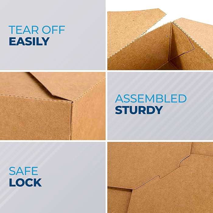 Paper To Go Boxes for Food [50 Pack - 30 Oz], Cardboard Take Out Food Containers Boxes | Kraft Fold Takeout Small Disposable Lunch Box Packaging, Chinese Take Home Away Containers Catering Deliveries - Image 4