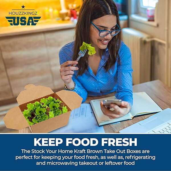 Paper To Go Boxes for Food [50 Pack - 30 Oz], Cardboard Take Out Food Containers Boxes | Kraft Fold Takeout Small Disposable Lunch Box Packaging, Chinese Take Home Away Containers Catering Deliveries - Image 7