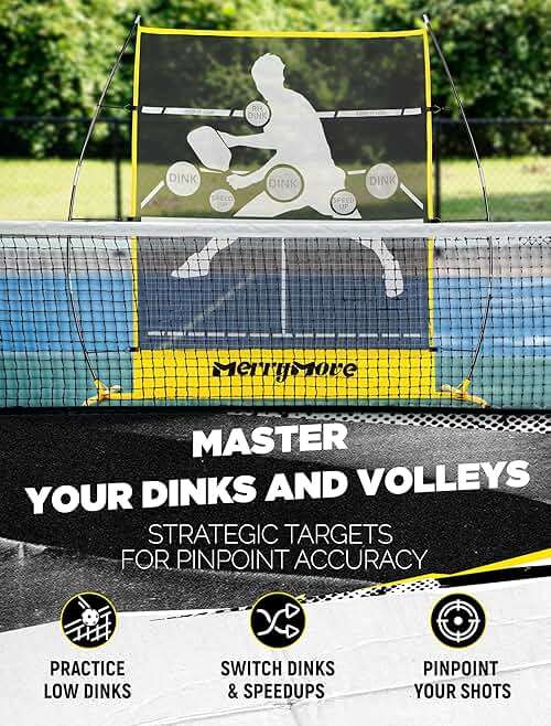Pickleball Practice Rebounder Net: Pickleball Rebounder or 6FT Mini Pickle Ball Net Portable for Outdoor Driveway Backyard and Indoor Garage - 2in1 Trainer for Dink Volley Training - Image 4