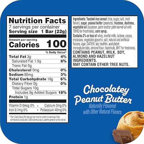 Rice Krispies Treats Crispy Rice Squares, Kids Snacks, Snack Bars, Chocolatey Peanut Butter, 5.4oz Box (7 Bars) - Image 2