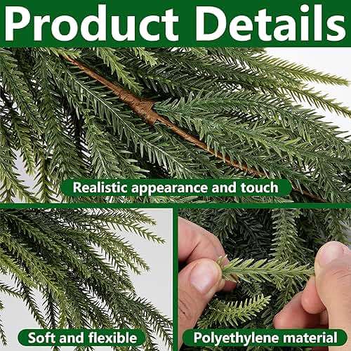 2 Pcs 30" Extra Length Artificial Christmas Teardrop Swag, Faux Pine Needles Teardrop Door Swag, Christmas Norfolk Greenery Teardrop Wreath for Xmas Door Table Mantle Fireplace Indoor Outdoor Decor - Image 4