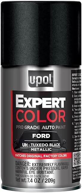 U-POL Expert Color, For Ford UH, Automotive Spray Paint, Professional Grade, Long-Lasting, Easy-To-Use, Tuxedo Black Metallic - Image 1