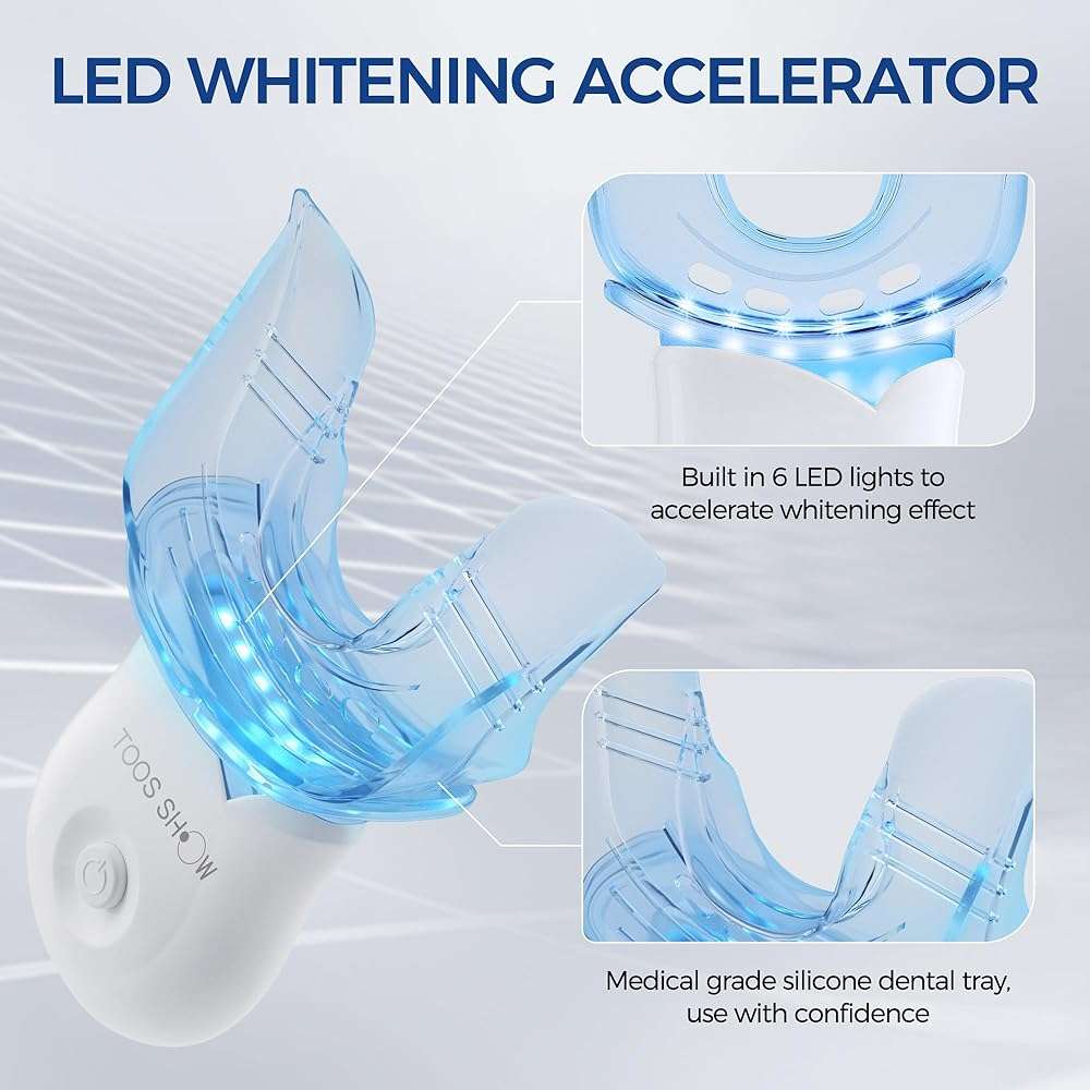 Teeth Whitening Kit for Sensitive Teeth,with 4 x 35% CP Pen & 1 Remineralization Pen,LED Accelerator Light Non,Tooth Whitener Professional Oral Care Gently Yet Effectively Removes Stains - Image 5